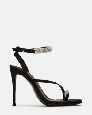 Tia Rhinestones Black Satin
